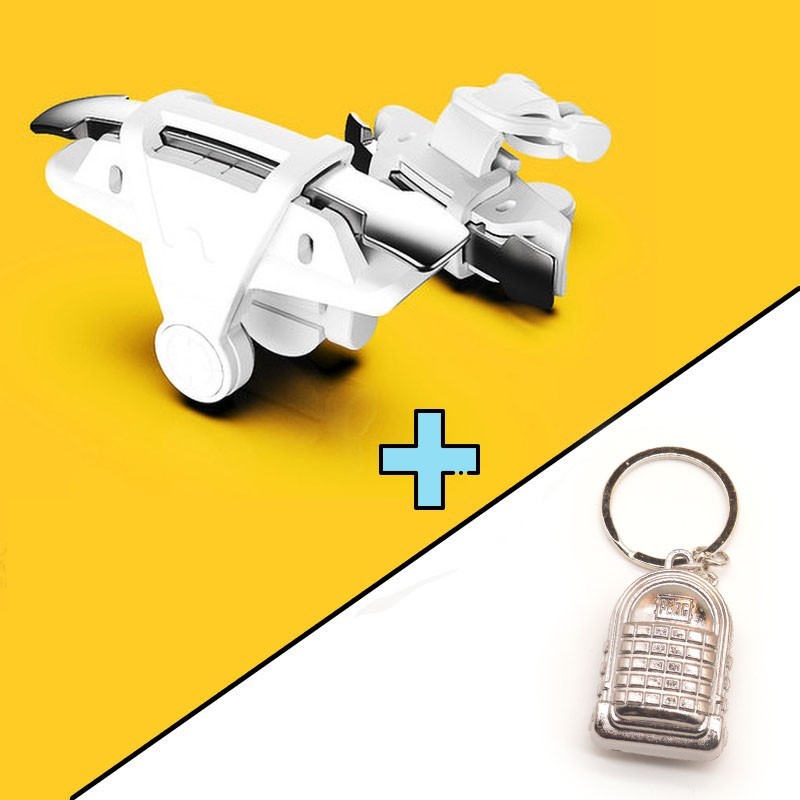 Игровые контроллеры Marpiel M9 с двумя курками (геймпад триггеры курки для смартфона для PUBG) + брелок рюкзак 3 уровня 
Игровые контроллеры Marpiel M9 с двумя курками (геймпад триггеры курки для смартфона для PUBG) + брелок рюкзак 3 уровня