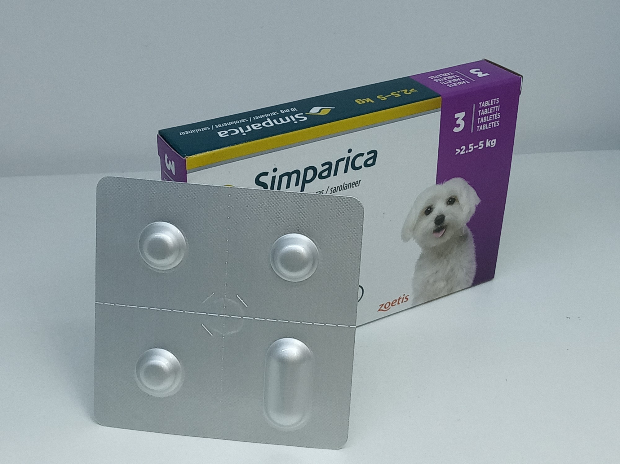 Жевательные таблетки Simparica Симпарика от блох и клещей для собак от 2.5-5 кг 3 шт
Жевательные таблетки Simparica Симпарика от блох и клещей для собак от 2.5-5 кг 3 шт
