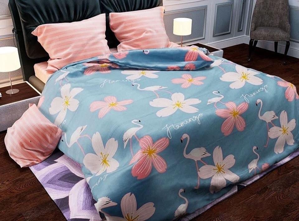 Комплект постельного белья (цветущий фламинго) евро 
Комплект постельного белья (цветущий фламинго) евро