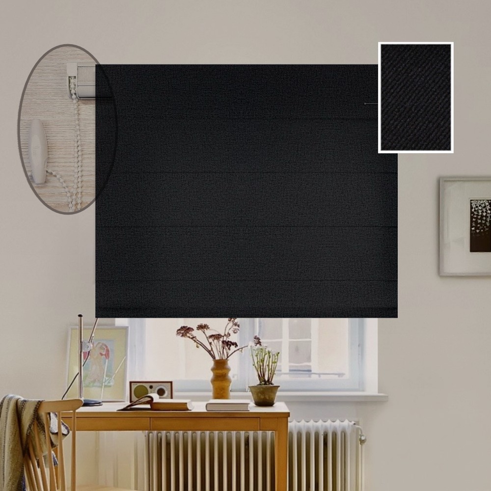 Римская штора система Lux Coullise InHt Блэкаут Perfect 23 Черный 240х160 см 
Римская штора система Lux Coullise InHt Блэкаут Perfect 23 Черный 240х160 см