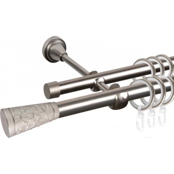 

Карниз металлический двухрядный Севилья 19+19 мм сатиновая труба 2 м 40 см