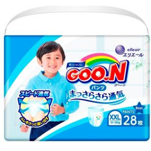 Трусики-подгузники GOO.N для мальчиков 13-25 кг (размер BigBig (XXL), 28 шт) 853884
Трусики-подгузники GOO.N для мальчиков 13-25 кг (размер BigBig (XXL), 28 шт) 853884