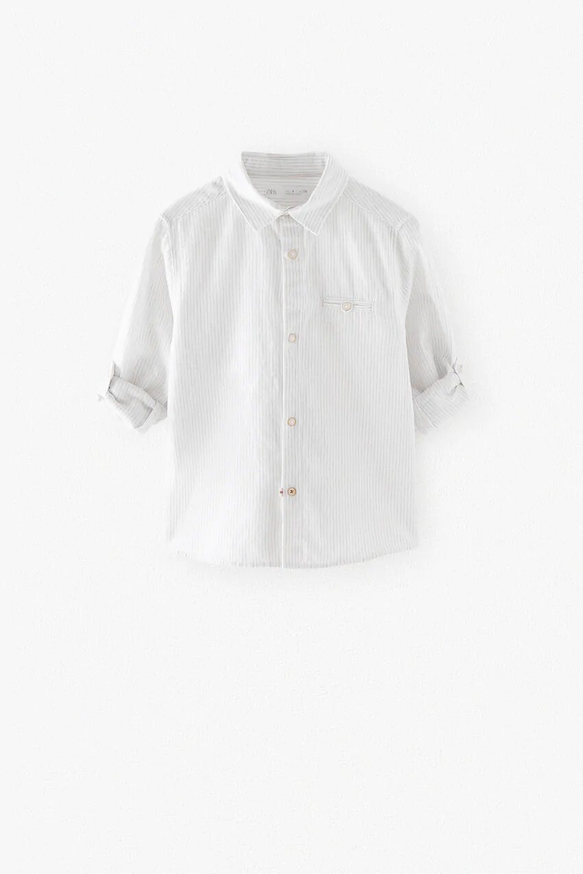Рубашка из смеси льняной ткани в полоску Zara Z1004 122 см Белая (P-6910806230344)
Рубашка из смеси льняной ткани в полоску Zara Z1004 122 см Белая (P-6910806230344)