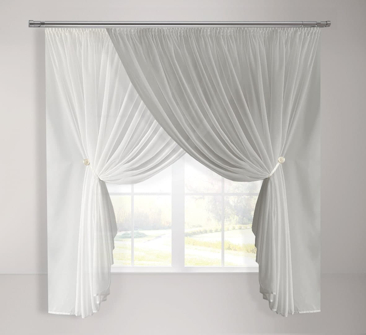 Кухонная шифоновая занавеска Adagio Windows Decor с пышной сборкой бело-серая в размере 2,8х1,7м
Кухонная шифоновая занавеска Adagio Windows Decor с пышной сборкой бело-серая в размере 2,8х1,7м