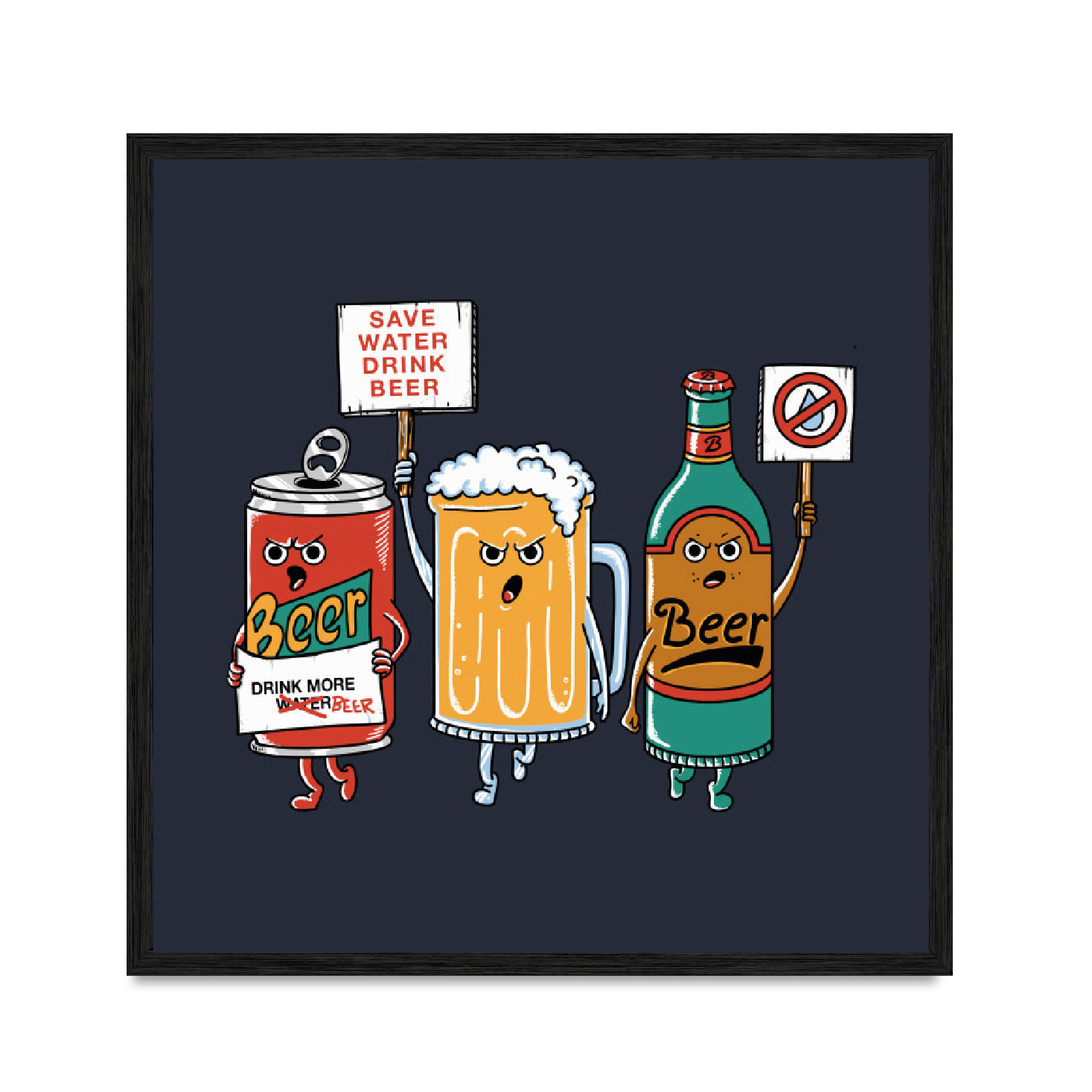 Постер "Save Water - Drink Beer" с антибликовым стеклом 60 x 60 см в чёрной рамке
Постер "Save Water - Drink Beer" с антибликовым стеклом 60 x 60 см в чёрной рамке