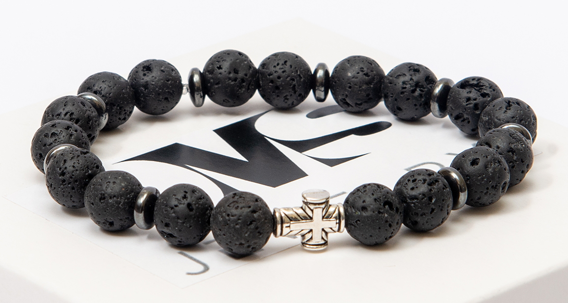 Браслет мужской DMS Jewelry из лавового камня, дисками гематита с крестом MALE METAL CROSS
Браслет мужской DMS Jewelry из лавового камня, дисками гематита с крестом MALE METAL CROSS