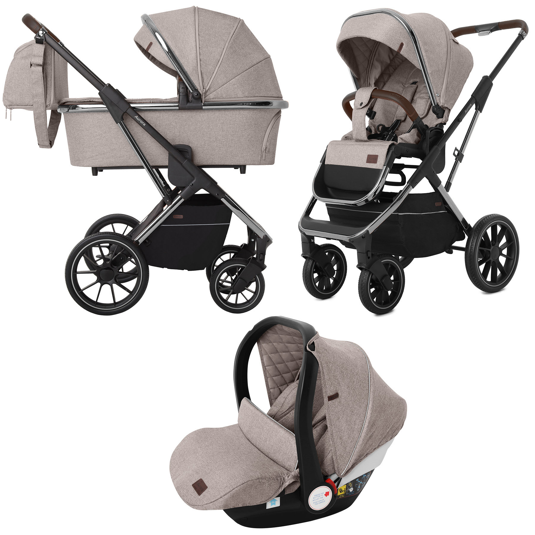 Коляска универсальная 3 в 1 Carrello Aurora CRL-6502/1 Almond Beige с автокреслом и черным шасси + дождевик, 3 чехла на ножки и сумка-пеленатор
Коляска универсальная 3 в 1 Carrello Aurora CRL-6502/1 Almond Beige с автокреслом и черным шасси + дождевик, 3 чехла на ножки и сумка-пеленатор