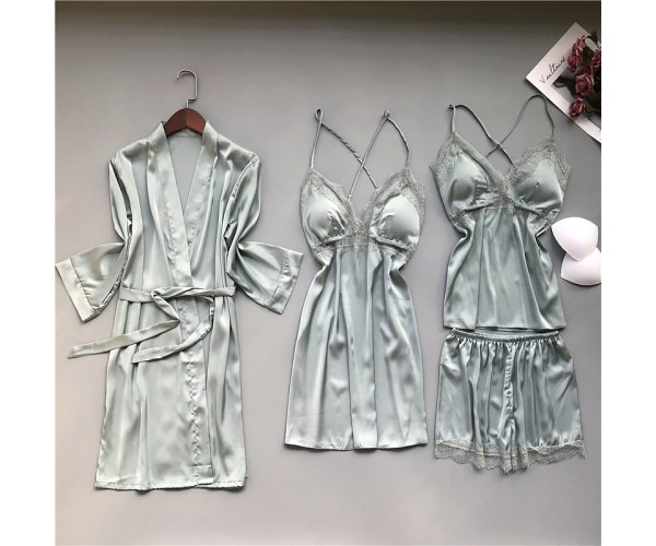 Пижама SilkTouch 4-ка с шортами XL светлая мята 
Пижама SilkTouch 4-ка с шортами XL светлая мята