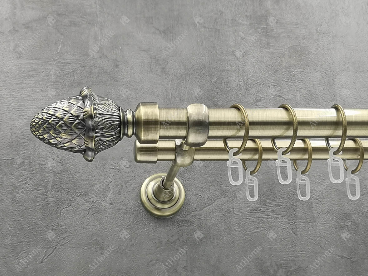 Карниз Quadrum Шишка 300 см двойной Антик 25/19 мм гладкая (кольца с крючками)
Карниз Quadrum Шишка 300 см двойной Антик 25/19 мм гладкая (кольца с крючками)