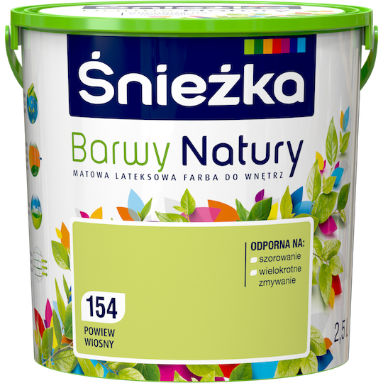 Матовая латексная краска для интерьеров Sniezka Barwy Natury 154Т Салатовый ДЫХАНИЕ ВЕСНЫ 2.5л
Матовая латексная краска для интерьеров Sniezka Barwy Natury 154Т Салатовый ДЫХАНИЕ ВЕСНЫ 2.5л