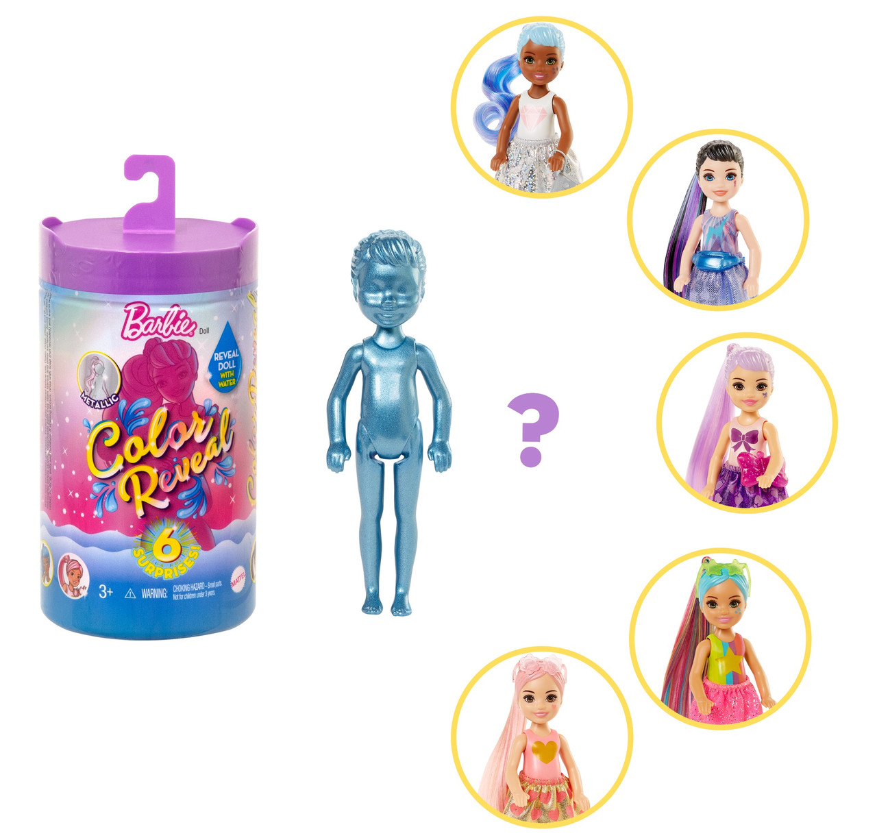 Кукла Челси цветной сюрприз Barbie Color Reveal Chelsea Doll With 6 Surprises
Кукла Челси цветной сюрприз Barbie Color Reveal Chelsea Doll With 6 Surprises