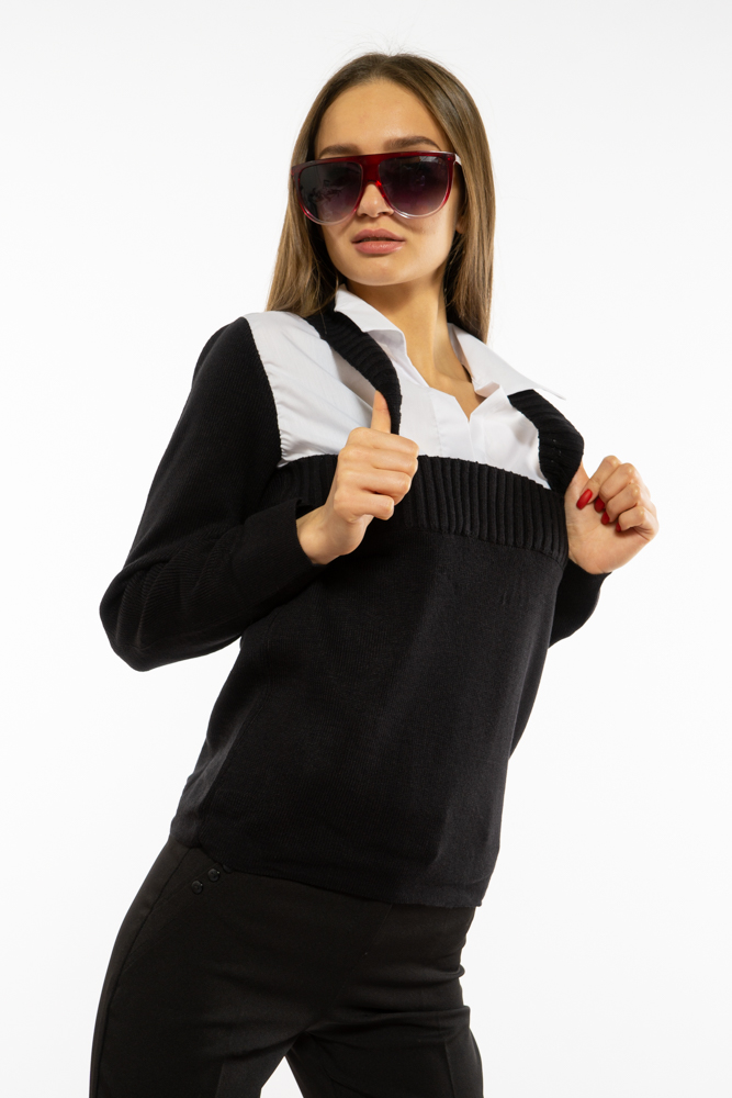 Джемпер-обманка женский Time of Style 618F210 S-M Бело-черный
Джемпер-обманка женский Time of Style 618F210 S-M Бело-черный