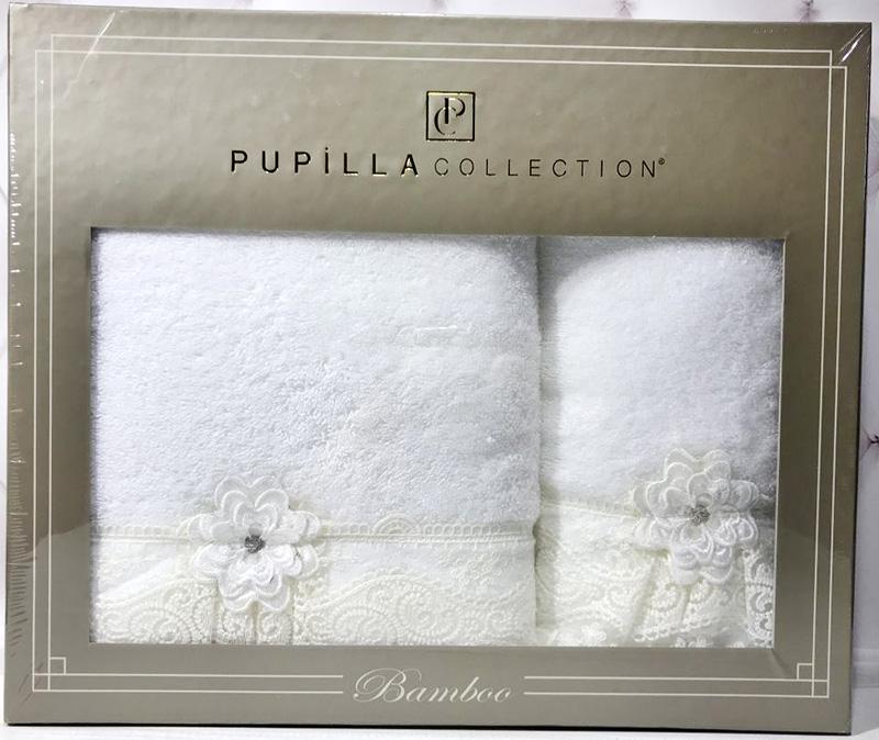 Набор полотенец Pupilla Romantik Bambuk лицевое 50х90см и банное 70х140см, белый Pupilla SA-6104
Набор полотенец Pupilla Romantik Bambuk лицевое 50х90см и банное 70х140см, белый Pupilla SA-6104