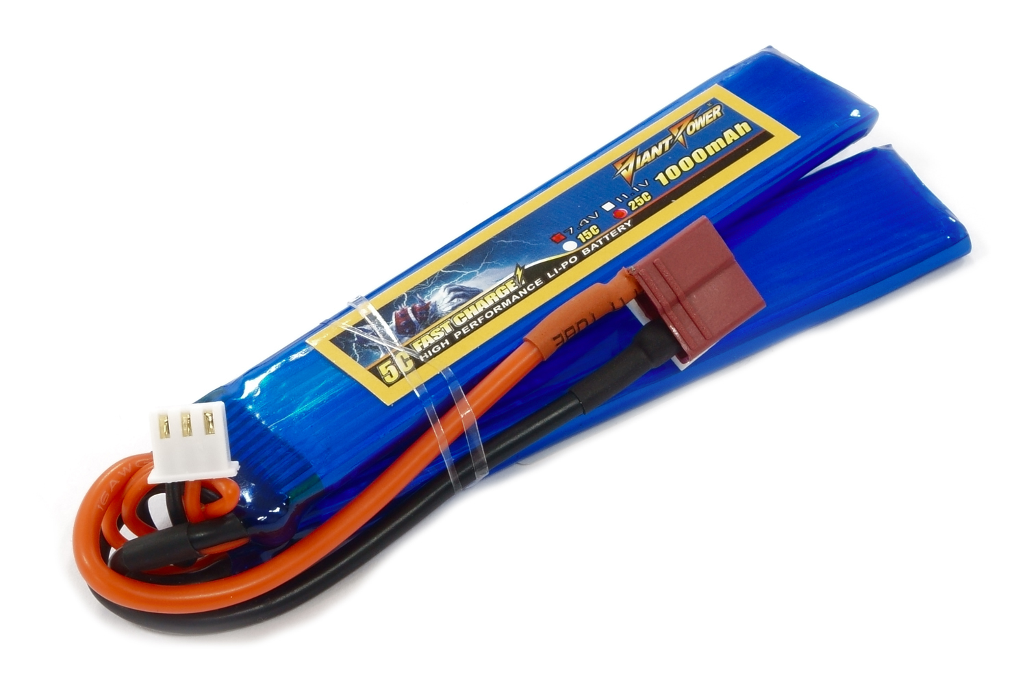 Аккумулятор для страйкбола Giant Power (Dinogy) Li-Pol 7.4V 2S 1000mAh 25C 2 лепестка 5.5х20х103мм T-Plug
Аккумулятор для страйкбола Giant Power (Dinogy) Li-Pol 7.4V 2S 1000mAh 25C 2 лепестка 5.5х20х103мм T-Plug