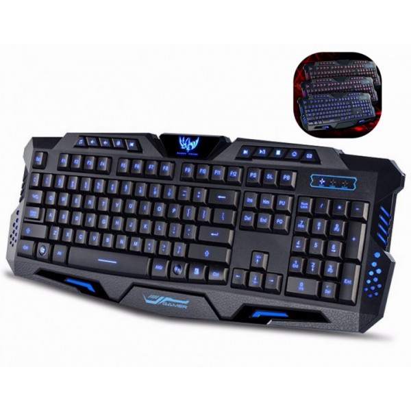 Клавиатура светодиодная игровая LED разноцветная 3 уровня яркости Keyboard M200 (7299HZ)
Клавиатура светодиодная игровая LED разноцветная 3 уровня яркости Keyboard M200 (7299HZ)