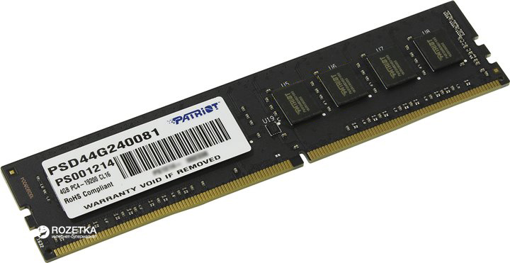 Оперативная память Patriot DDR4-2400 4096MB PC4-19200 Signature Line (PSD44G240081)
Оперативная память Patriot DDR4-2400 4096MB PC4-19200 Signature Line (PSD44G240081)