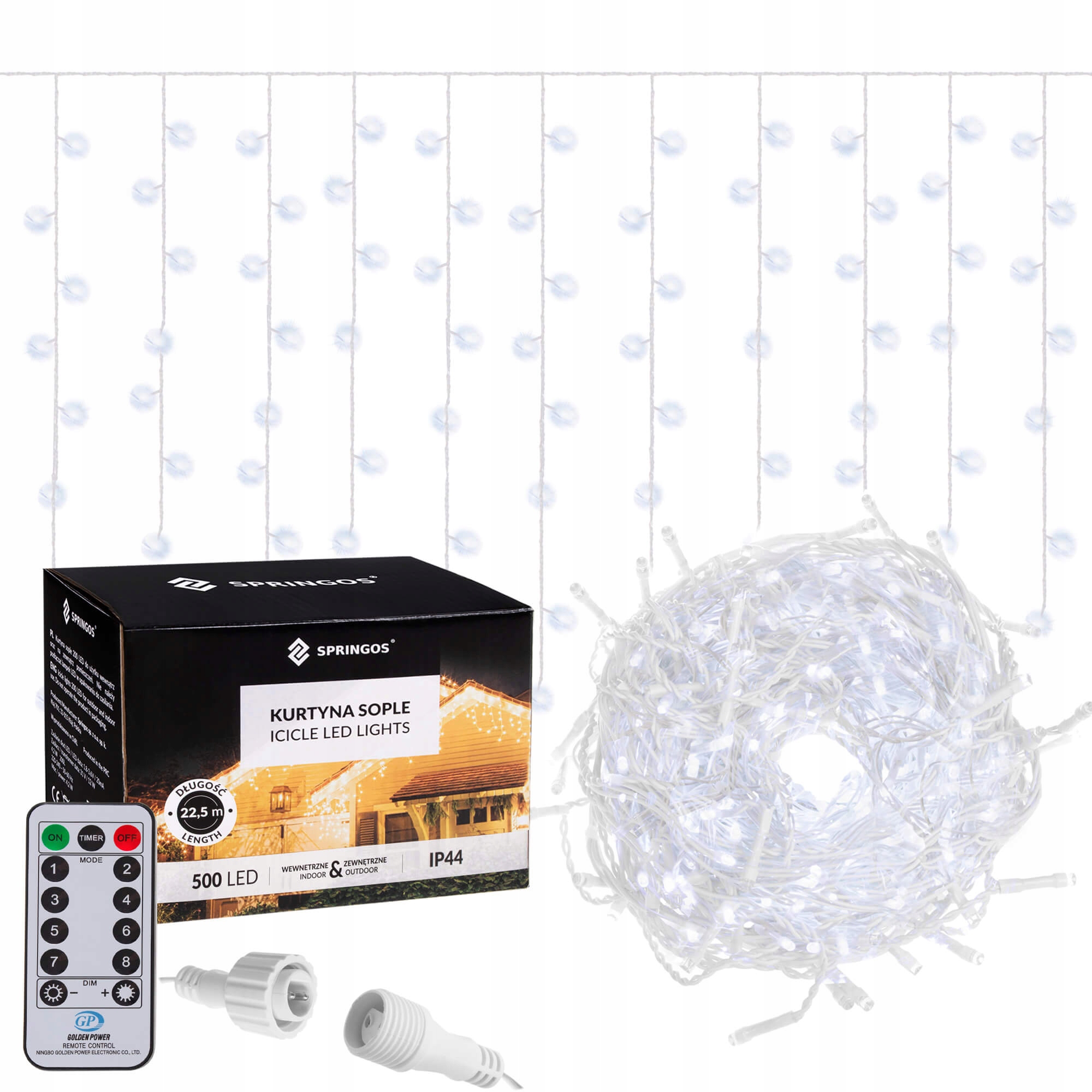 Гирлянда бахрома уличная (наружная) Springos 20 м 500 LED Pilot CL504 Cold White
Гирлянда бахрома уличная (наружная) Springos 20 м 500 LED Pilot CL504 Cold White