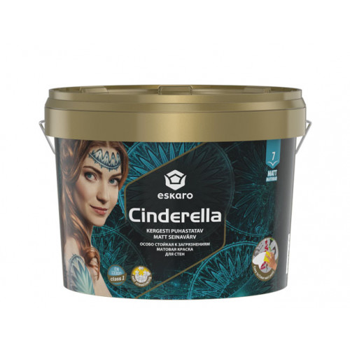 Краска акриловая для стен Eskaro Cinderella стойкая к загрязнениям матовая белая
Краска акриловая для стен Eskaro Cinderella стойкая к загрязнениям матовая белая