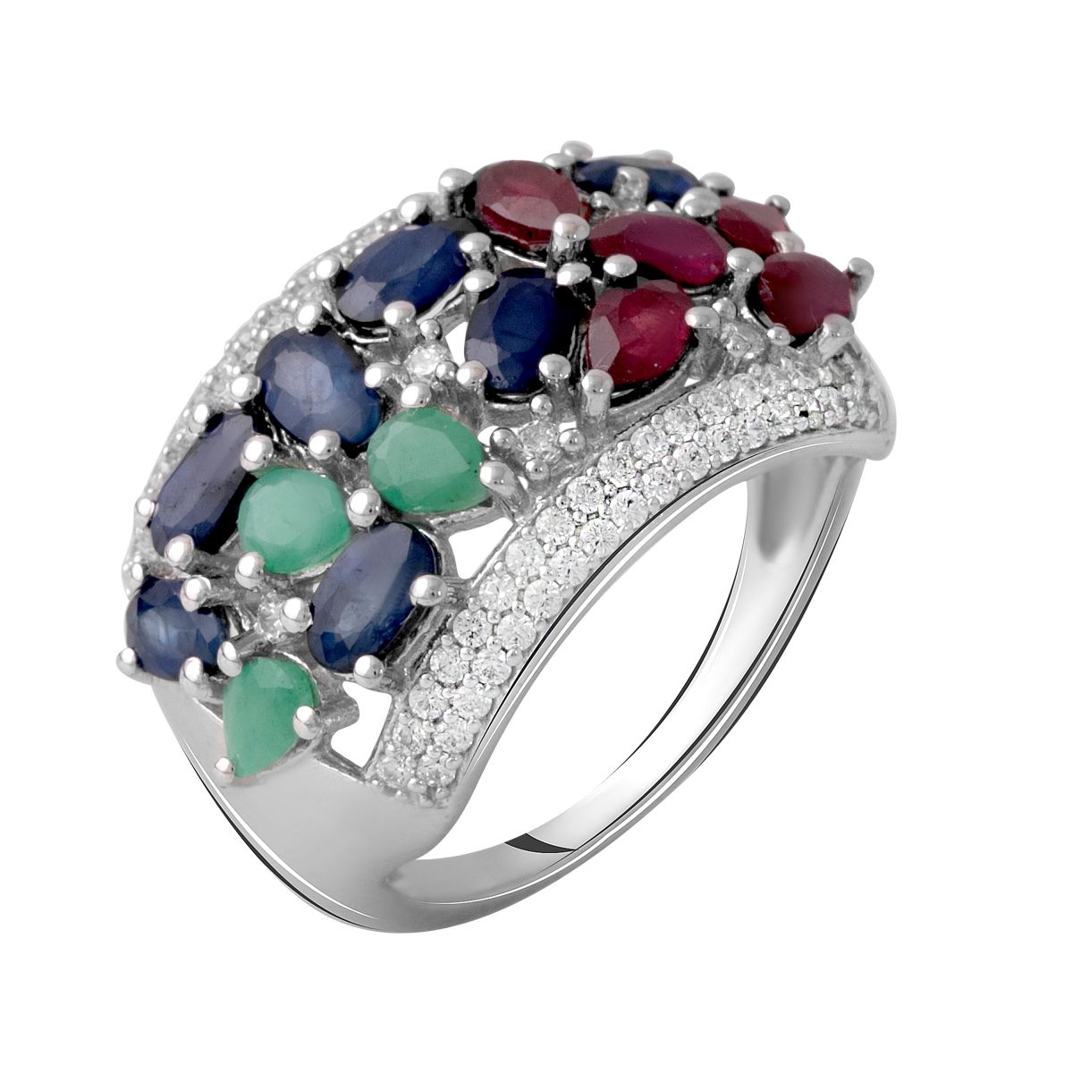 Серебряное кольцо LAMIA с натуральным сапфиром 4.838ct, изумрудом, рубином 18.5 размер
Серебряное кольцо LAMIA с натуральным сапфиром 4.838ct, изумрудом, рубином 18.5 размер