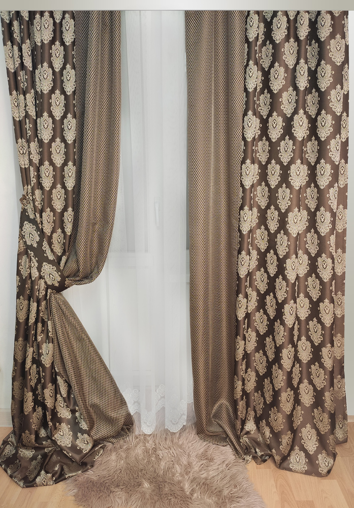 Комплект штор Декор-Ин Дабл Бомонд Бежево-коричневый 250х280 2 шт + Подхваты 2 шт
Комплект штор Декор-Ин Дабл Бомонд Бежево-коричневый 250х280 2 шт + Подхваты 2 шт