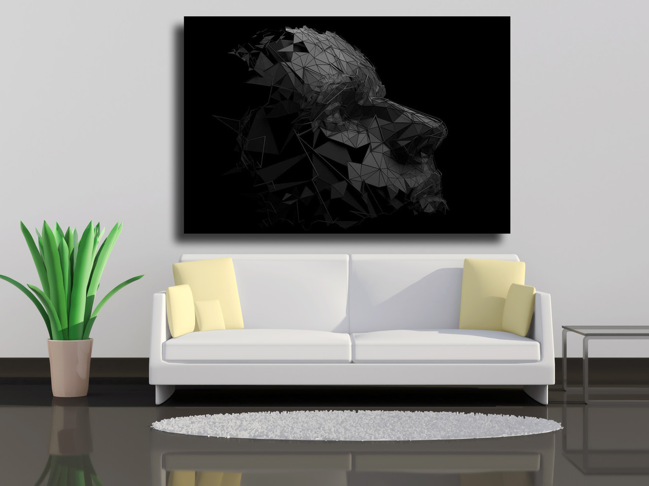 Картина на холсте Многоугольное лицо человека черно-белое 90х60
Картина на холсте Многоугольное лицо человека черно-белое 90х60