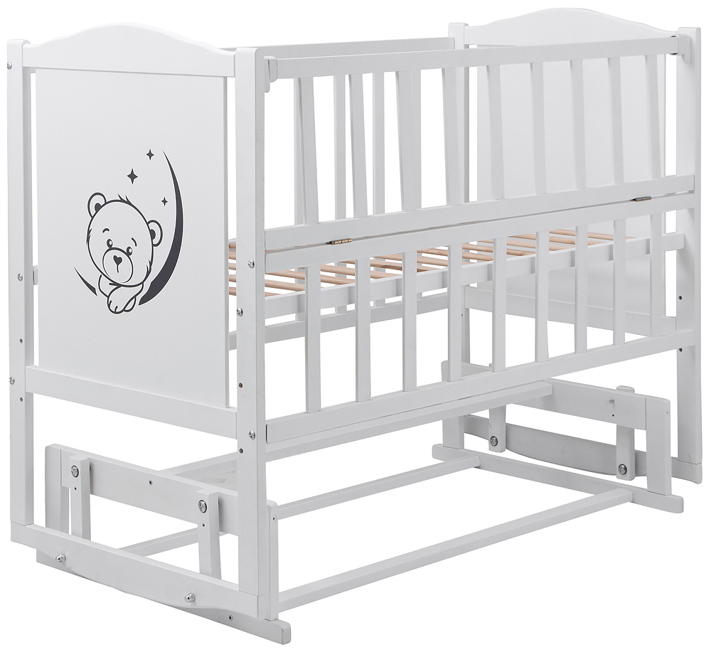 Детская кровать Babyroom Тедди Т-02 фигурное быльце, маятник, откидной бок белый. 31010
Детская кровать Babyroom Тедди Т-02 фигурное быльце, маятник, откидной бок белый. 31010