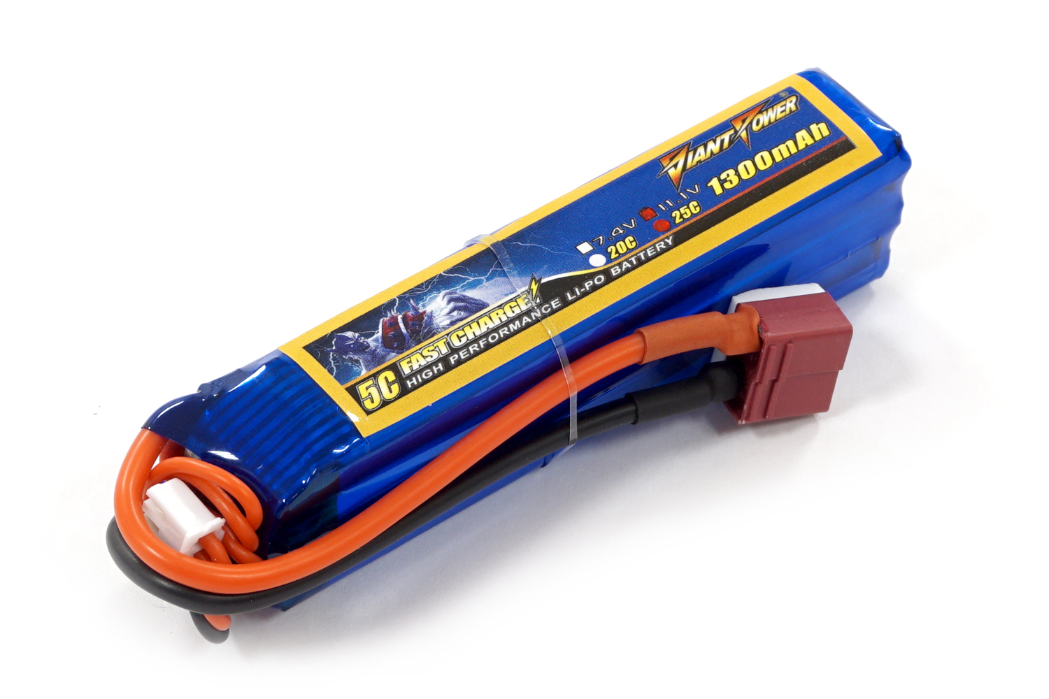 Аккумулятор полимерно-литиевый для страйкбола Giant Power (Dinogy) Li-Pol 11.1V 3S 1300mAh 25C 24х20х96мм T-Plug 29833
Аккумулятор полимерно-литиевый для страйкбола Giant Power (Dinogy) Li-Pol 11.1V 3S 1300mAh 25C 24х20х96мм T-Plug 29833