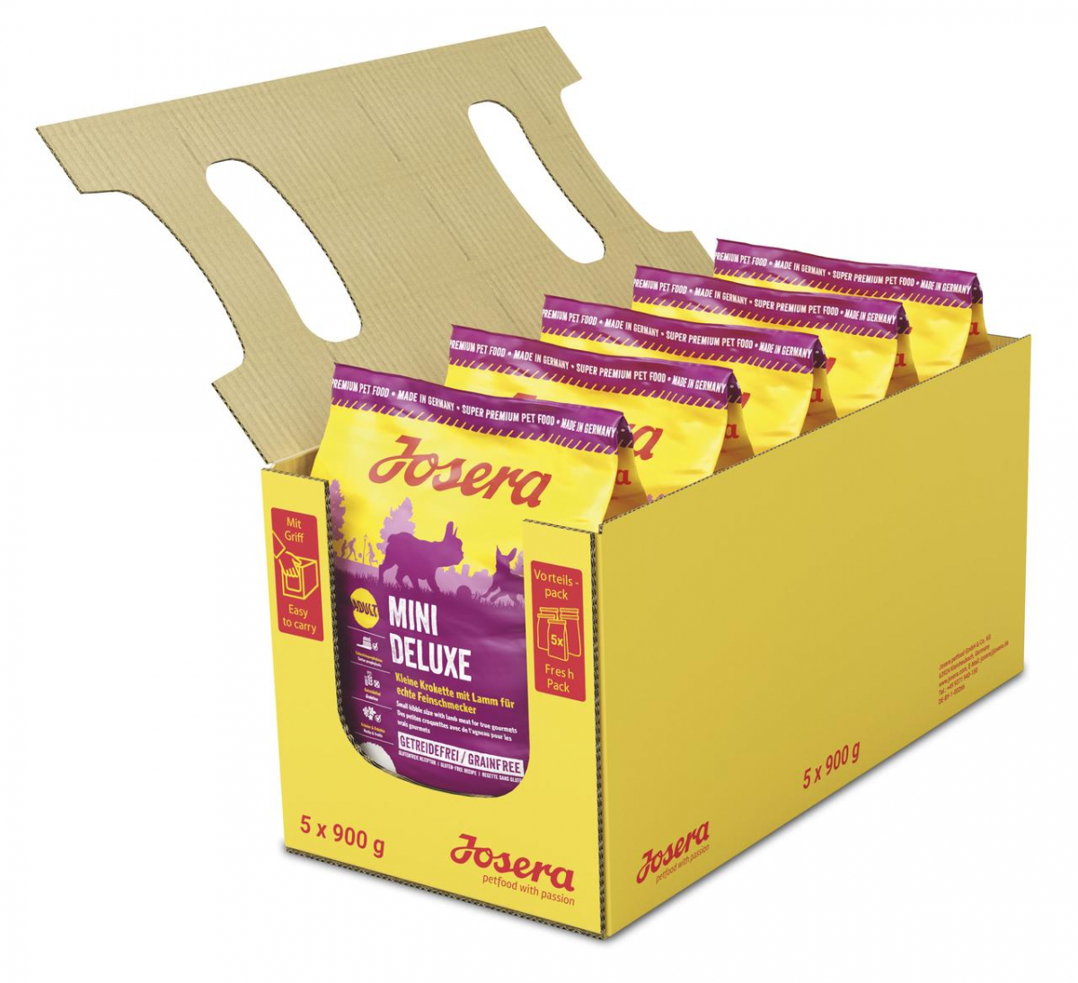 Сухой корм Josera Mini Deluxe для взрослых собак мелких пород с чувствительным пищеварением, ягненок 5х900 г
Сухой корм Josera Mini Deluxe для взрослых собак мелких пород с чувствительным пищеварением, ягненок 5х900 г