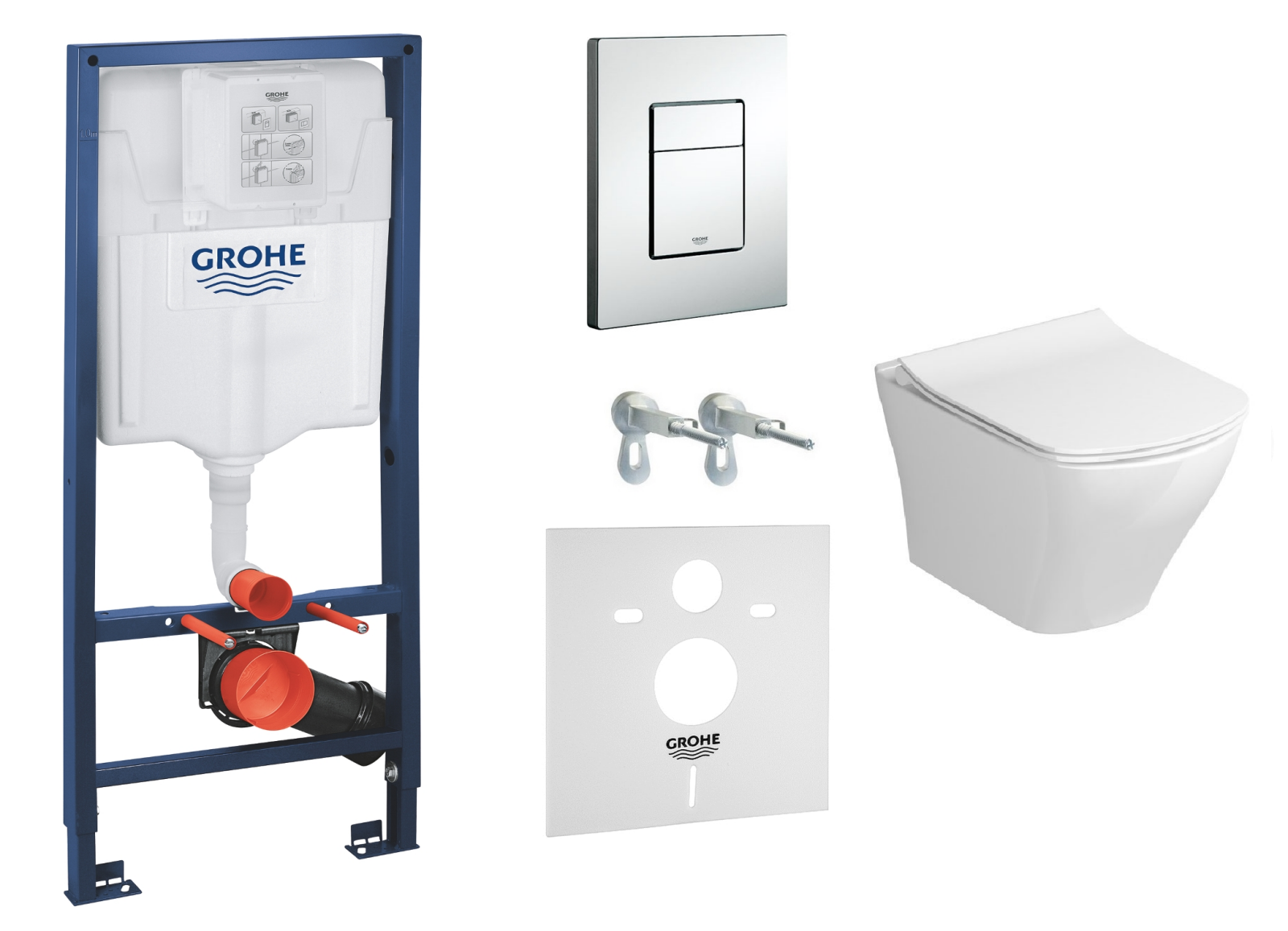 Унитаз подвесной Ravak Classic RimOff (X01671) + сидение с функцией soft close + инсталляция Grohe Cosmopolitan (38772001) с кнопкой
Унитаз подвесной Ravak Classic RimOff (X01671) + сидение с функцией soft close + инсталляция Grohe Cosmopolitan (38772001) с кнопкой