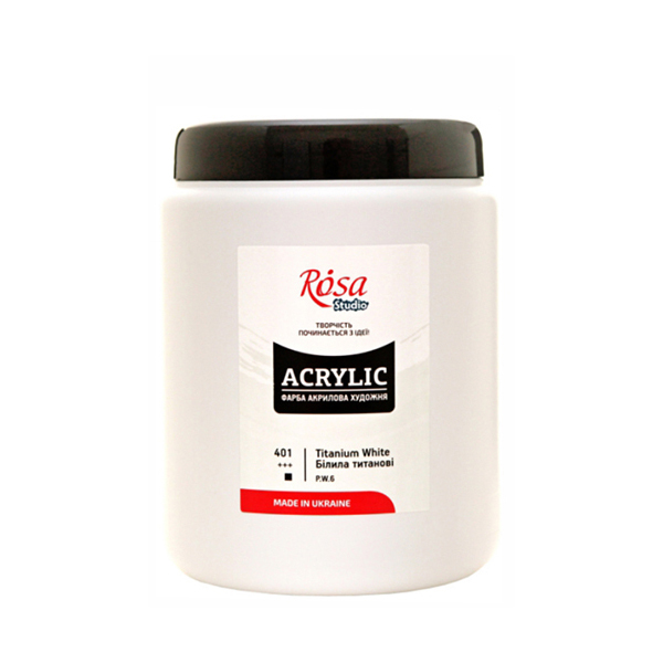 Краска акриловая матовая Rosa Studio Белила титановые (401) 1000 мл (322001401) 
Краска акриловая матовая Rosa Studio Белила титановые (401) 1000 мл (322001401)