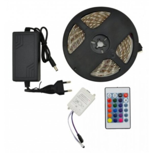 Светодиодная лента RGB 5050, на 300 LED 12В на 5м с пультом и блоком питания (5249)
Светодиодная лента RGB 5050, на 300 LED 12В на 5м с пультом и блоком питания (5249)