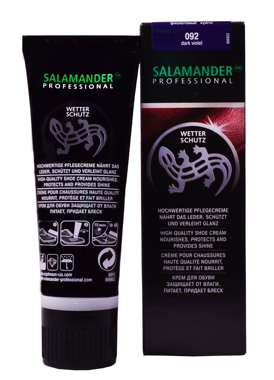 Крем для обуви Salamander Professional "Wetter Sсhutz" 75 ml (цвет фиолетовый 092)
Крем для обуви Salamander Professional "Wetter Sсhutz" 75 ml (цвет фиолетовый 092)
