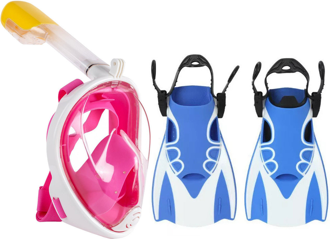 Набор для плавания 2 в 1 (маска FREE BREATH AG M2068G + ласты) Розовая маска (размер L/XL) Ласты синие (размер М)
Набор для плавания 2 в 1 (маска FREE BREATH AG M2068G + ласты) Розовая маска (размер L/XL) Ласты синие (размер М)
