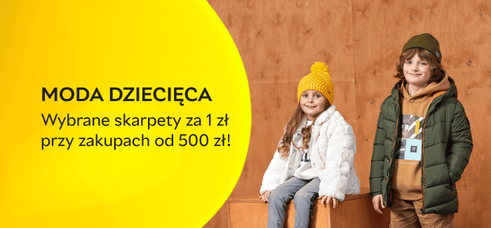 Moda dziecięca - otrzymaj wybrane skarpety za 1 zł przy zakupach od 500 zł!