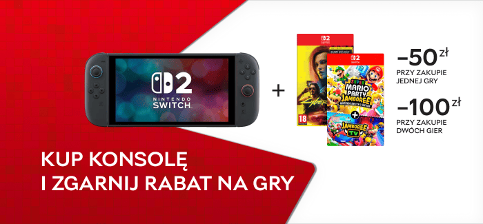 Kup konsolę i zgarnij rabat na gry: -50 zł przy zakupie jednej gry oraz -100 zł przy zakupie dwóch gier!