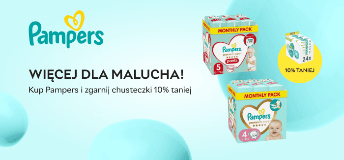 Więcej dla malucha: kup Pampers i zgarnij chusteczki 10% taniej!