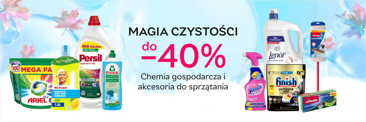 Magia czystości: chemia gospodarcza i akcesoria do sprzątania do -40%