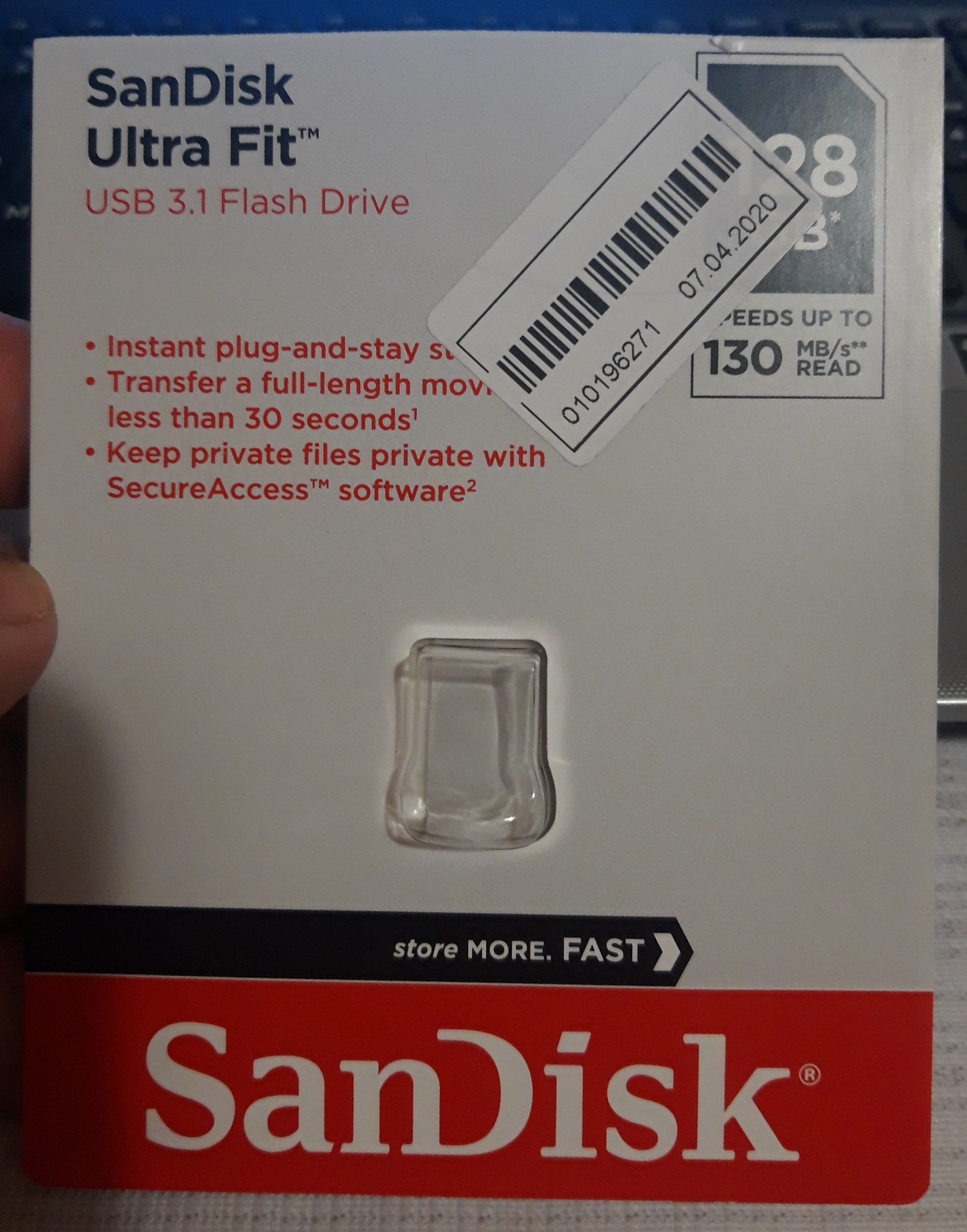 SanDisk 128GB Ultra Fit USB 3.1 Type-A Flash SDCZ430-128G-A46