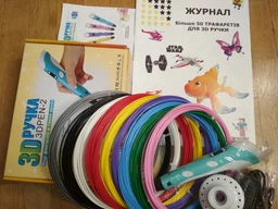 3D-ручка с разноцветным Эко Пластиком (90м) c Трафаретами и Светящимся пластиком с LCD экраном 3D Pen 2 Blue фото от покупателей 3