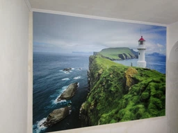 3д флизелиновые фотообои Маяк на морском берегу (13020V)+клей фото от покупателей 1