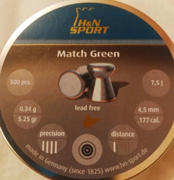 Безсвинцеві кулі Handler&Natermann Eco Match Green 4.5 мм 500 шт. (Match Green)