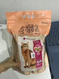 Сухой корм HOME FOOD здоровая кожа и блеск шерсти для взрослых кошек "Индейка и лосось" Healthy Skin And Shiny Coat 1.6 кг фото от покупателей 7