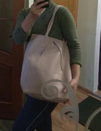 Сумка шопер жіноча з натуральної шкіри Bella Bertucci 4936-52-32 Тауп фото від покупців 3
