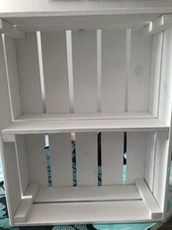Ящик деревянный белый с полкой ECO WoodBox (ДхШхВ:50*40*16)