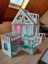 Кукольный домик NestWood Мини Коттедж дом для кукол Лол, мебль 9 ед, розовый (kdl001) фото от покупателей 6