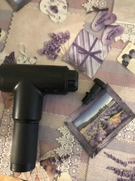 Ручний масажний пістолет Fascial Gun HF-280 Вібромасажер перкусійний ударний пістолет для тіла акумулятор Сірий фото від покупців 2
