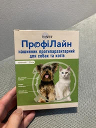 Репелентний нашийник від бліх і кліщів ProVET ЕкоВет для котів та собак (зелений), 35 см