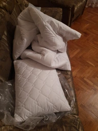 Набор Sleepingg Одеяло всесезонное полуторное 140х210 см антиаллергенное волокно + подушка 50х70 см Белый (4820227283224) фото от покупателей 19