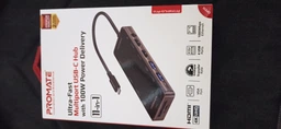 USB-C хаб 11-в-1 Promate PrimeHub-Pro USB-C PD/HDMI/VGA/2xUSB 3.0/2xUSB 2.0/RJ45/SD/MicroSD/AUX 3.5 мм Grey (primehub-pro.grey) фото от покупателей 4