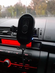 Автодержатель для телефона с беспроводной зарядкой Promate PowerMount-15W Black (powermount-15w.black) фото от покупателей 3